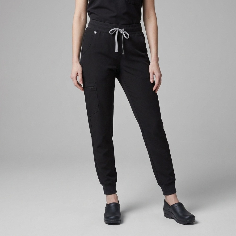 NWT FIGS Zamora 2.0 Jogger Petite Black XS W18SW2005P Scrub Pants